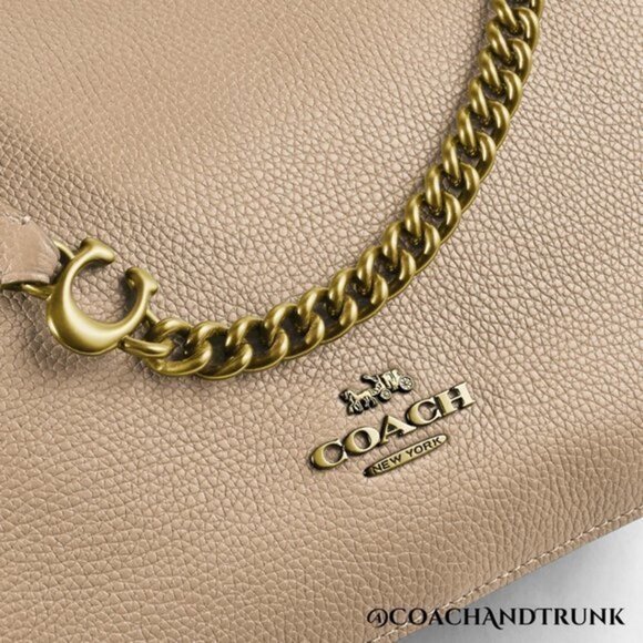 AUTHENTIC COACH Bryant Convertible Carryall Beechwood Leather Vintage Brass - Picture 4 of 8